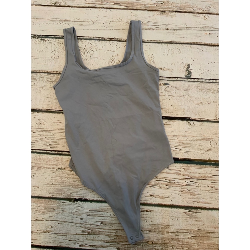 Abercrombie & Fitch Soft‎ A&F Bodysuit Grey V-Neck Scoop S